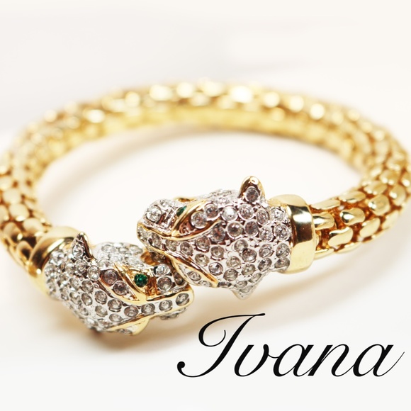 Ivana Jewelry - Vintage Ivana Crystal Encrusted Panther Bracelet